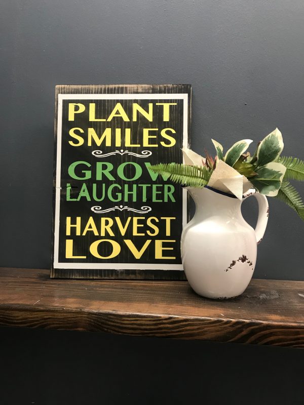 plant grow harvest custom sign
