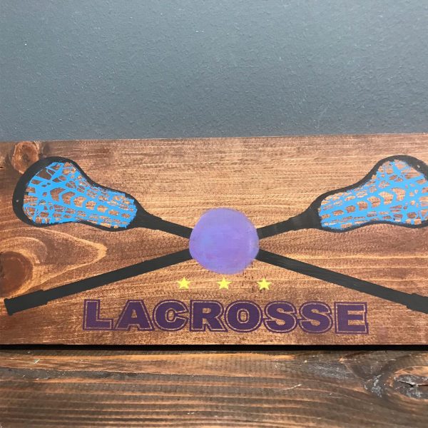 lacrosse design on wood